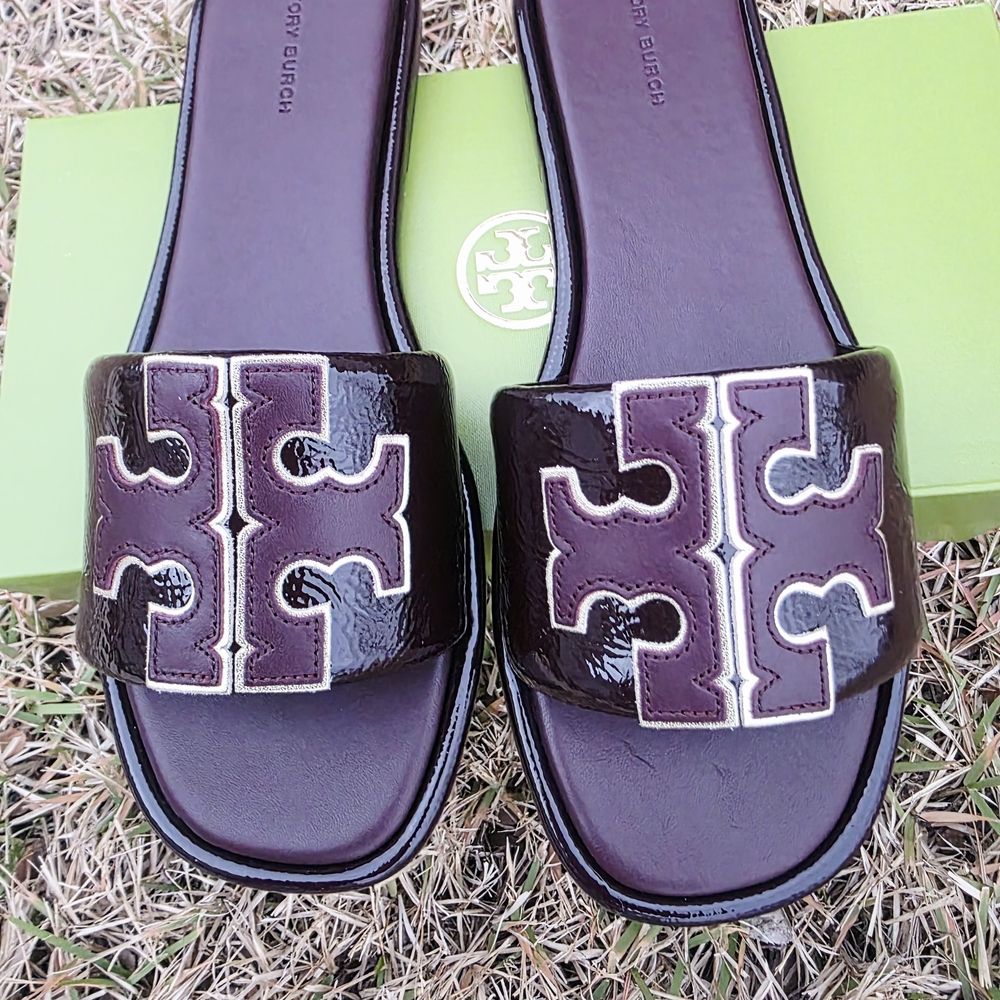 Tory Burch Purple Slide Sandals